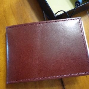 Wallet Money Clip Thinfold Leather NWT w/ Box